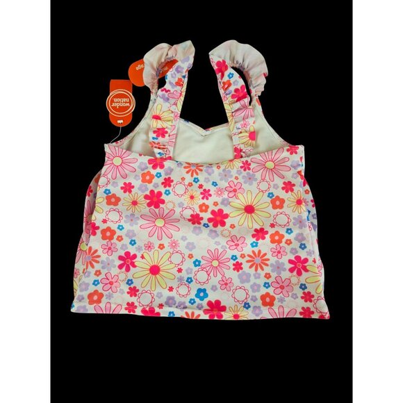 NWT Girls Floral Ruffle Tankini Swim Top – Size Large 10/12 - UPF 50+ - Picture 3 of 3
